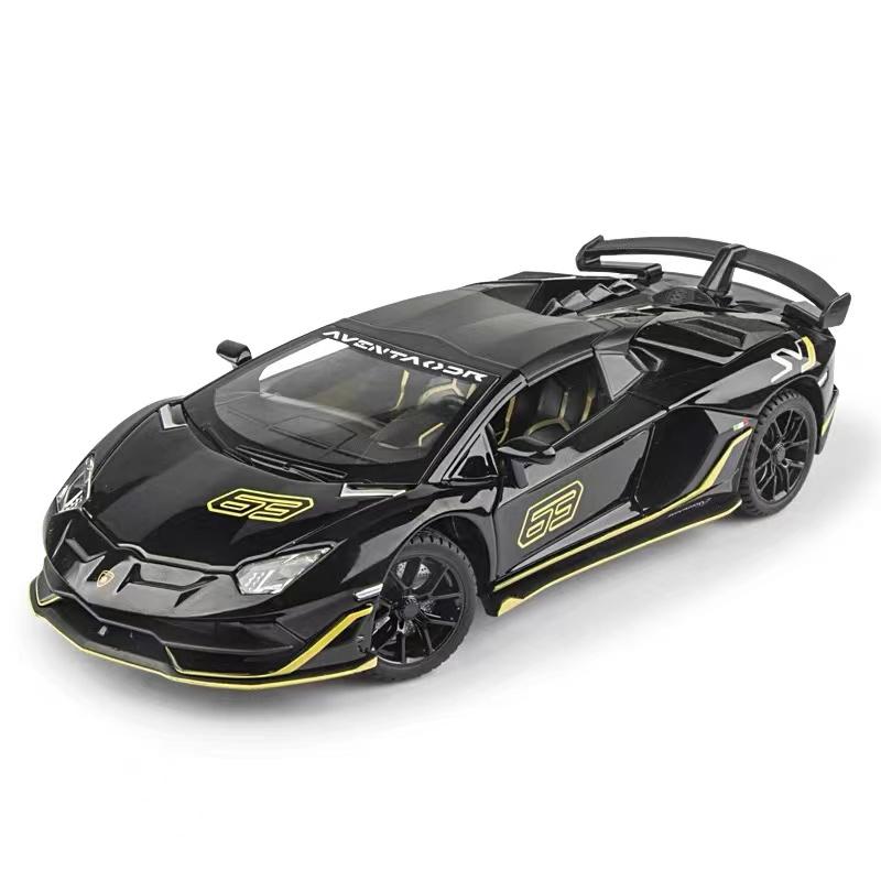 1/24 Lamborghini Aventador SVJ 63 Slitina Závodní Auto Model Odlitky Kovová Hračka Vozidla Model Auta Zvuková a Světelná Simulace Dětská Hračka Dárek