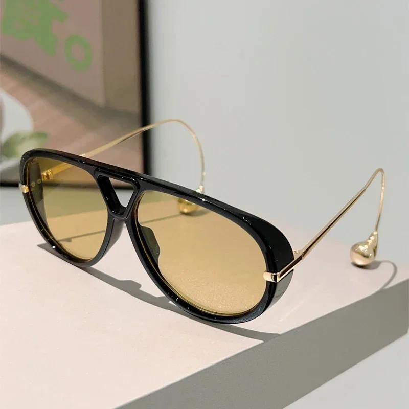 Personalized Fashion Toad Oversized Sunglasses Women Pilot Large Frame Double Beam Sunglasses Popular Vintage Sun Glasses