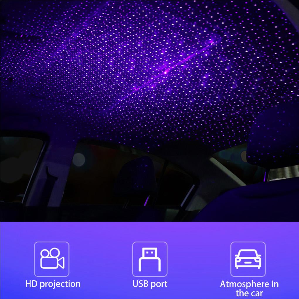 Car Roof Star Night Light 360 Degrees LED Display USB Powered Adjustable Bendable Night Projector Parties for Auto