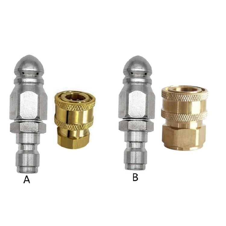 Stainless Steel Rotating Sewer Jetter Nozzle for High Pressure Drain Cleaning with Quick Connect Adapter to 5000PSI