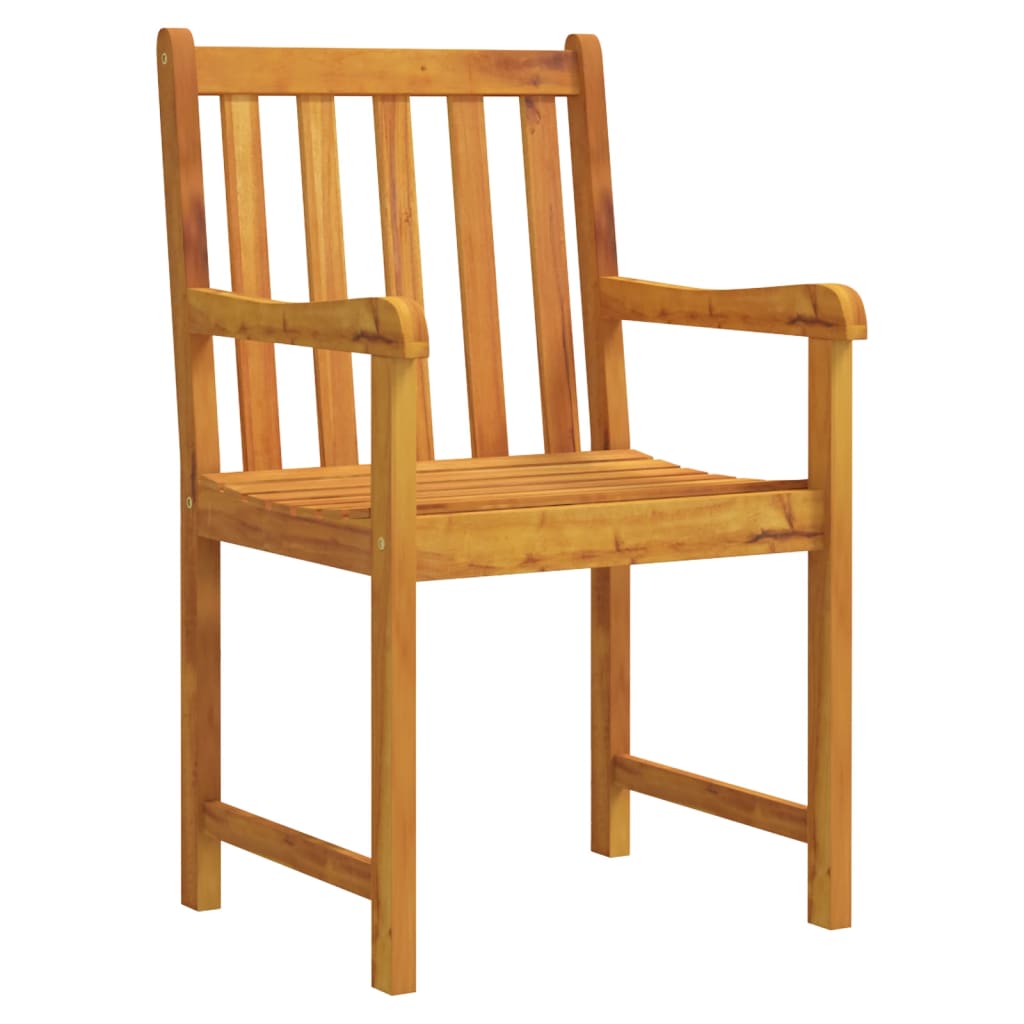 Garden Chairs 2 Pcs Natural Solid Acacia Wood