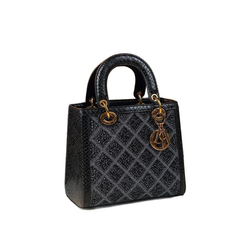 Strukturierte High-End Atmosphärische Rauten Diana Tasche, Echte Leder Damen Handtasche, Exquisite Ein Schulter Umhänge Handtasche, Damen Tasche