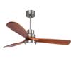 French Mid-Century Solid Wood Smart Ceiling Fan for Home & Restaurant