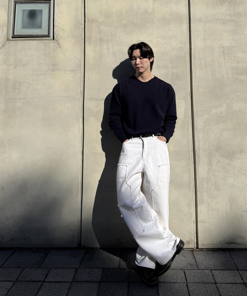 CUZNELLO Soft Saddle Crewneck Knit_Navy