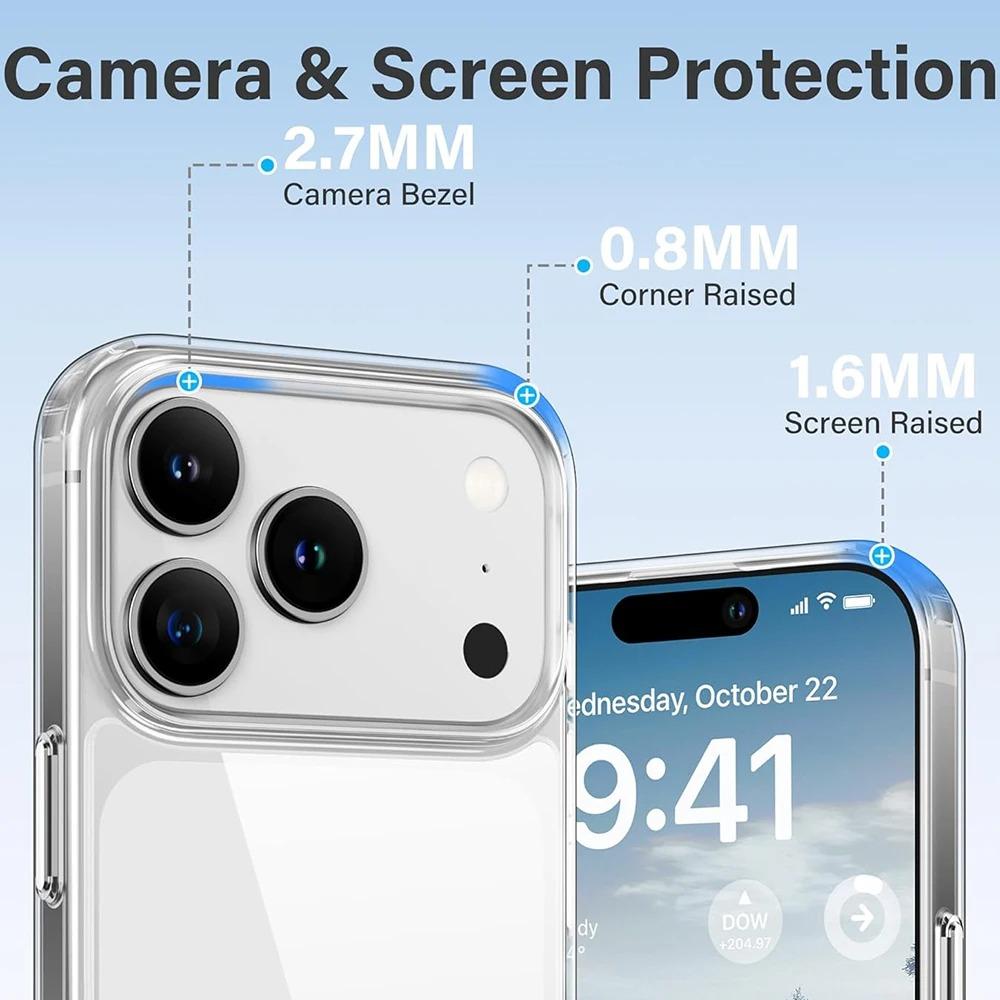 Transparent Soft Silicone Phone Case for iPhone 17 16 15 Pro Max 17Pro Shockproof Clear Cases for iPhone17 14 13 Pro Max Cover