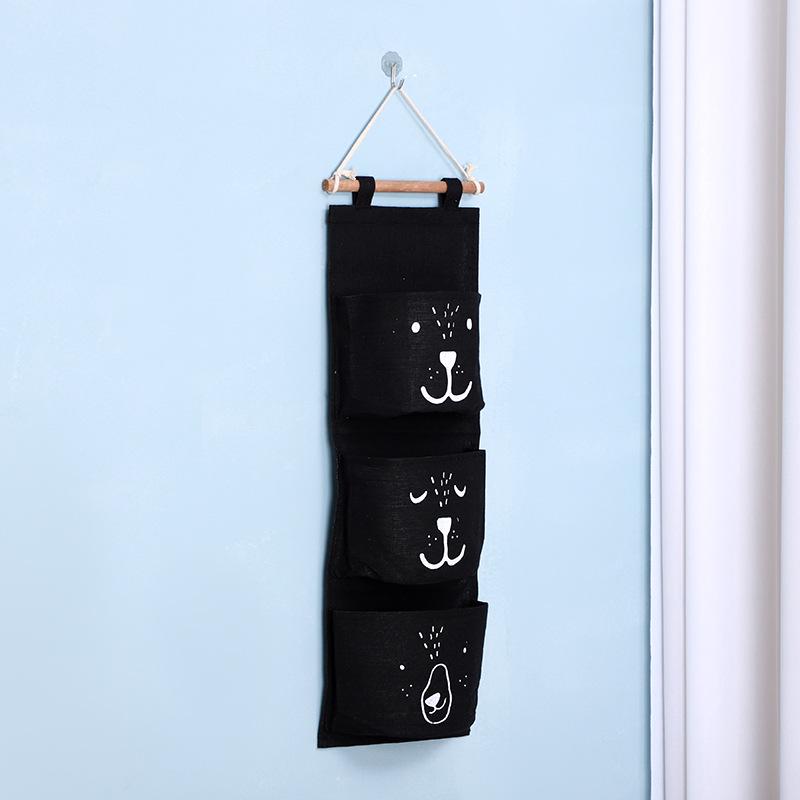 Waterproof Wall-Mounted Fabric Storage Bag for Bedside or Dorm Room