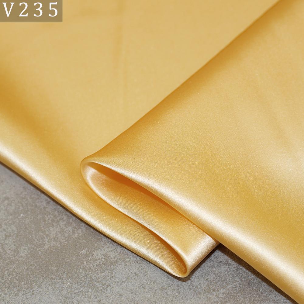HYSK Natural Genuine Pure 100% Silk Crepe Satin Fabric Silk China Duchess Plain Brown by Meter for Dress Bedding Wedding