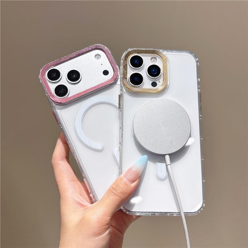 Transparent Wireless Charging Magnetic For Magsafe Case For Apple iPhone 17 16 15 14 13 Pro Max Shockproof Hard Acrylic PC Cover
