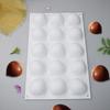 Silica Gel French Mousse Cake Mold, 3D Baking Supplies, DIY Chocolate Soap Candle Mold, 15 Cavities, Chinese Chestnut