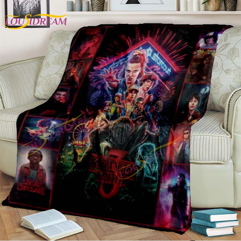 Stranger Things-Decke, Demodogs, Cartoon-Flanelldecke, Horrordecke für Wohnzimmer, Sofa, Bett, Kinder, Geschenk, Heimdekoration