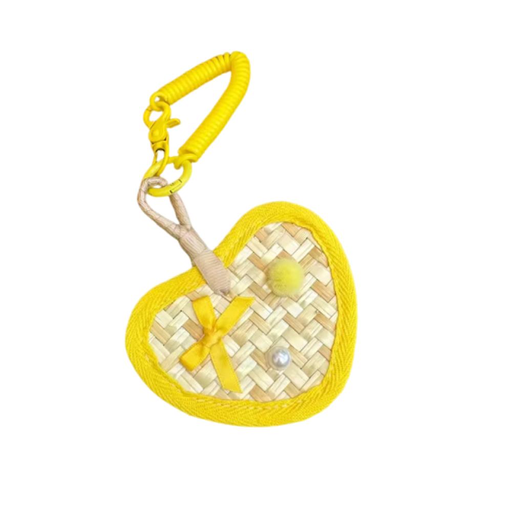 Mini Backpack Pendant Korean Style Hand Braided Fan Gift Small Decorative Handmade Fan  Photo Prop жёлтый