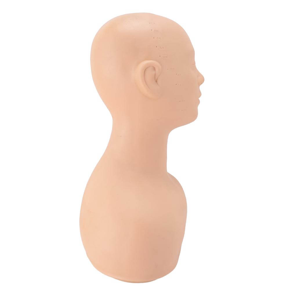 Bald Cosmetology Mannequin Head Realistic Soft Silicone Acupuncture Makeup Exercise Manikin Head