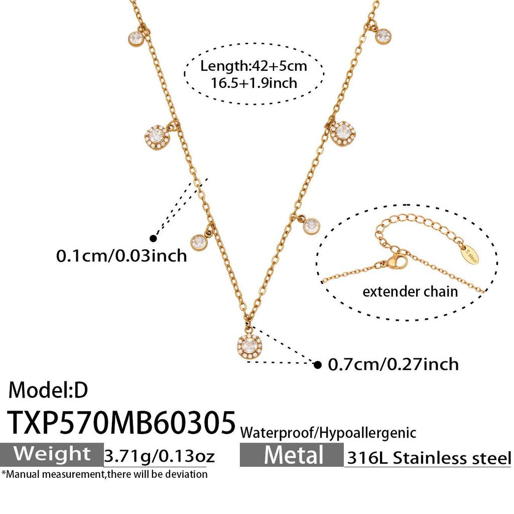 European & American Fashion DIY Multi-Accessory Set: Small 8-Shaped Flower with Full Rhinestones & 5A Zircon Necklace and Bracelet Combination