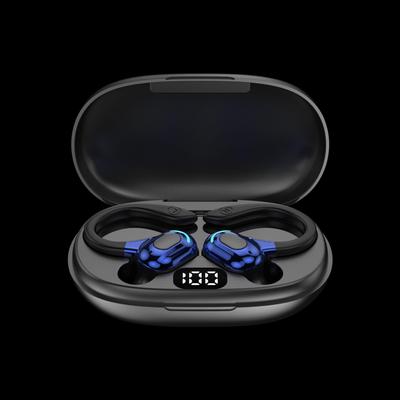 F8 Bluetooth TWS Earbuds with Charging Case, Earhook Design, Digital Display, Stereo Sound for Sports