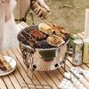 Outdoor BBQ Klappbar Teilbar Tragbar Edelstahl Feuerstelle Kochzubehör Picknick Holzkohle Grillmaschine Campingausrüstung
