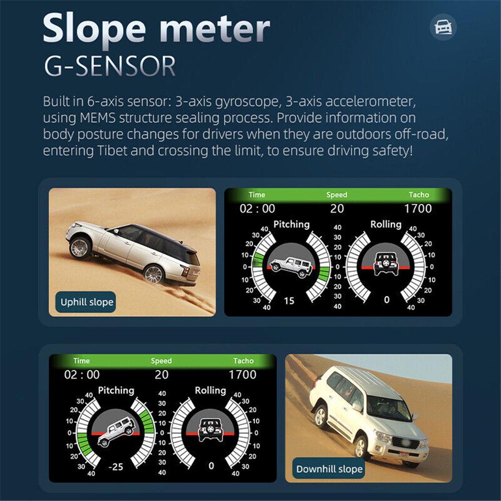 Multi-function HD Instrument F12 HUD OBD2 GPS Car Head Up Display Windshield Car Speedometer Security Alarm