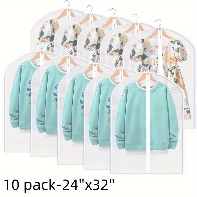 5PCS Clear Garment Bags, Dress bags for Storage ,Hanging Suit Bags for Closet Storage and Travel, Dust Suit Cover Bags,Washable Clothes Protectors