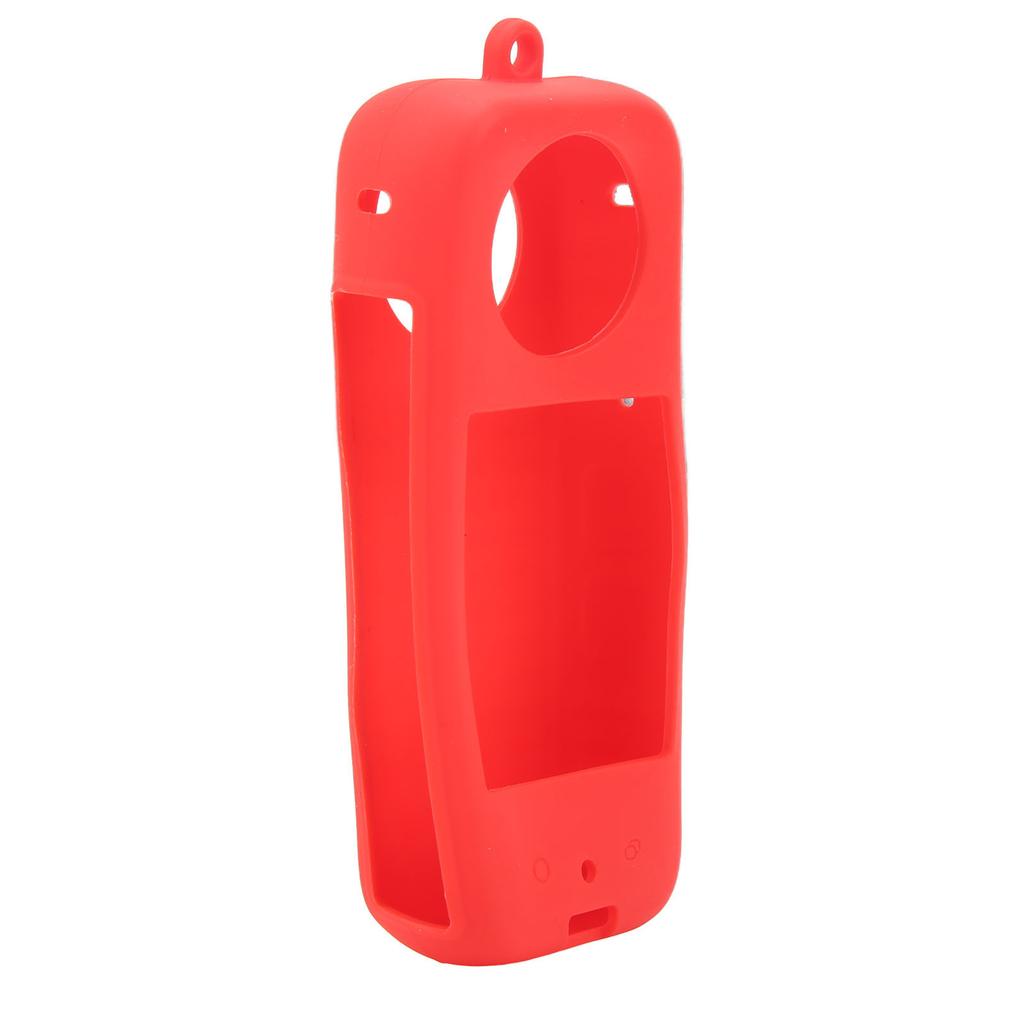 Panoramic Camera Protective Cover Silicone Anti Fall with Hand Strap Camera Body Lens Protector for Insta360 X3 Red