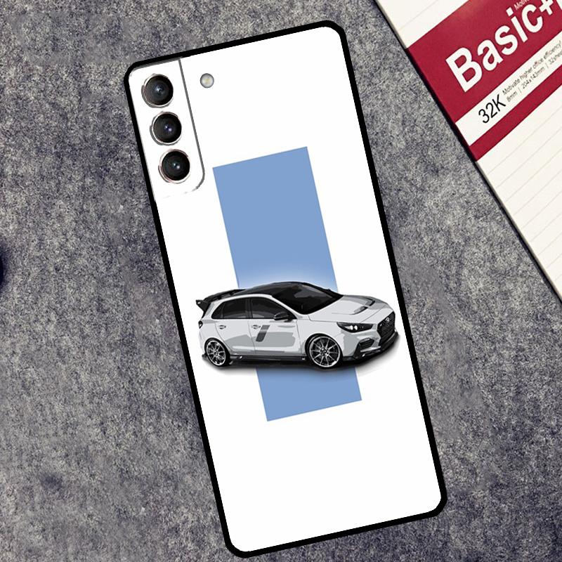 I30N Blue Car Case For Samsung Galaxy S24 S23 S22 S21 Ultra Plus Note 10 Note 20 S8 S9 S10 S20 FE Cover