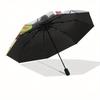 Kawaii Automatic Open/Close Umbrella-Cute Umbrella with Cute Design, Portable 3-Fold Compact Umbrella for Men & Women, Halloween Christmas G
