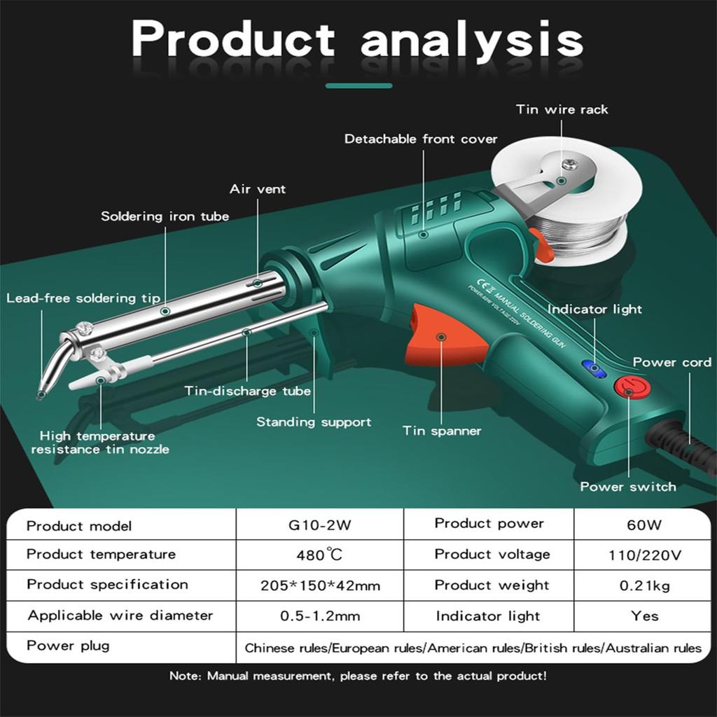 Internally Heated Industrial Welding Tools, 3 In 1 Portable 110V handheld Automatic Corded Multi-function Soldering Iron Soldering Gun Set for
