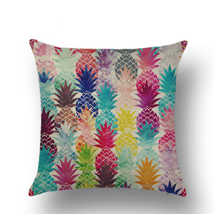 Tropical Fruit Painted Pineapple Linen Pillow Pillow Case Casual Comfortable Car Sofa Office Cushion Cover