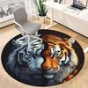 1pc Tiger Yin Yang Carpet, Round Non Slip Durable Large Size Office Carpet, Suitable for Office