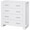 Chest Of 4 Drawers Storage Cabinet Bedroom Clothes w/Metal Handles Base Freestanding Unit Furnishing Living Room White
