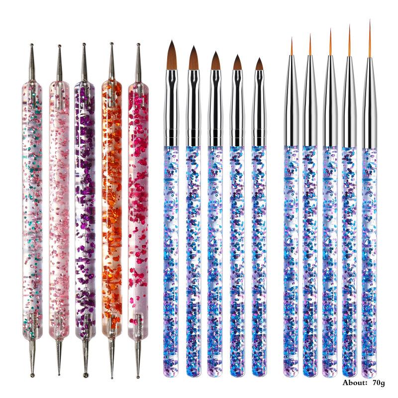 

Nail brush set phototherapy pen string pen flower pen silicone pen dot drill pen 01