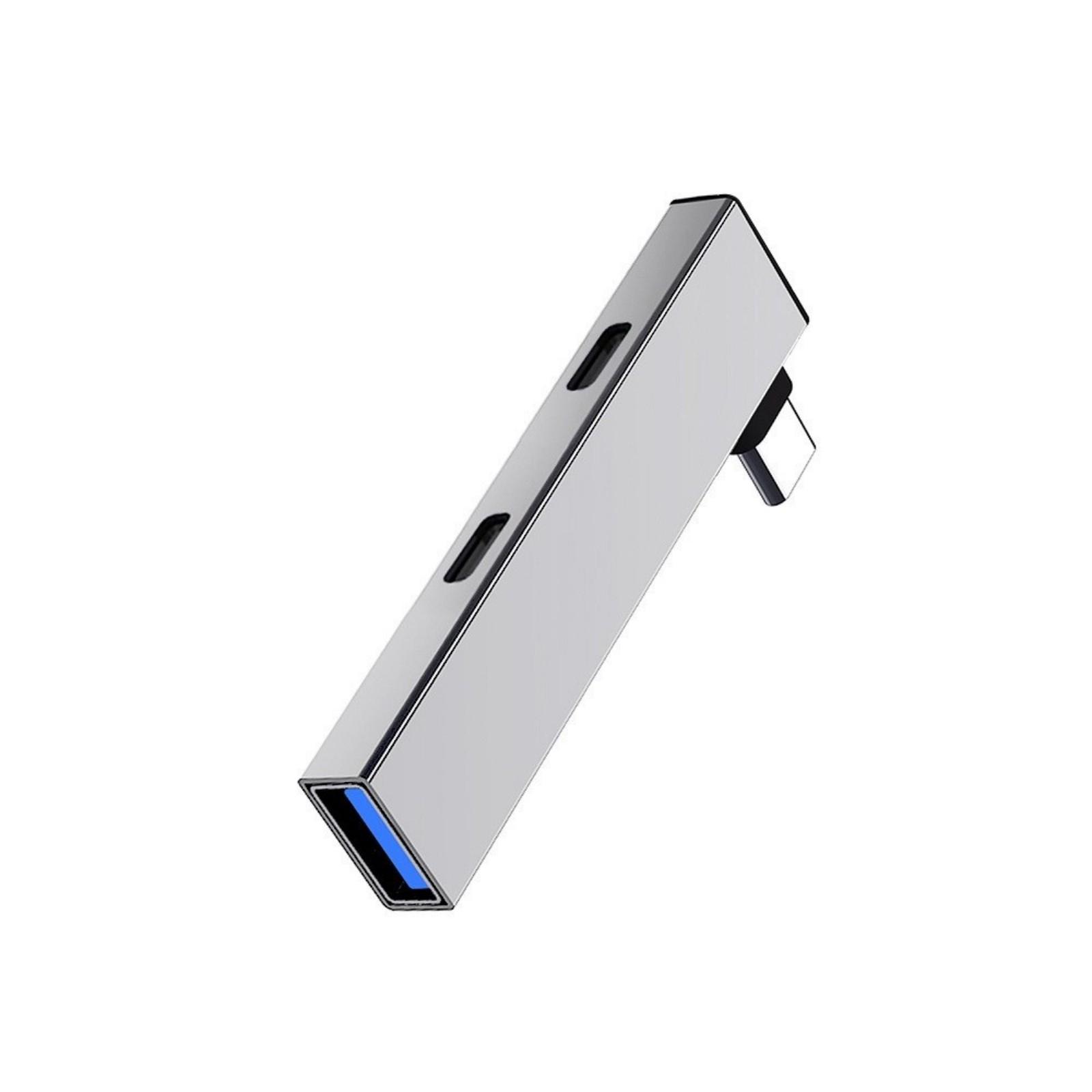 

Концентратор USB C 4 в 1 с адаптером USB-порта USB C, адаптер Type C на 2Type C+USB, адаптер USB-концентратора, USB-разветвитель, USB-расширитель серебряный