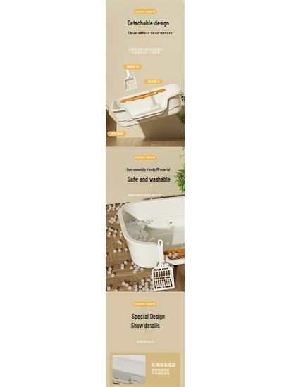 Extra velká kočičí toaleta proti rozstřikování - Nízký vstup, Nepropustná, Zesílený design