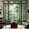 Bambu verde 3D - Cortinas estampadas, cortinas com ilhós, decoração de casa, decoração de quarto