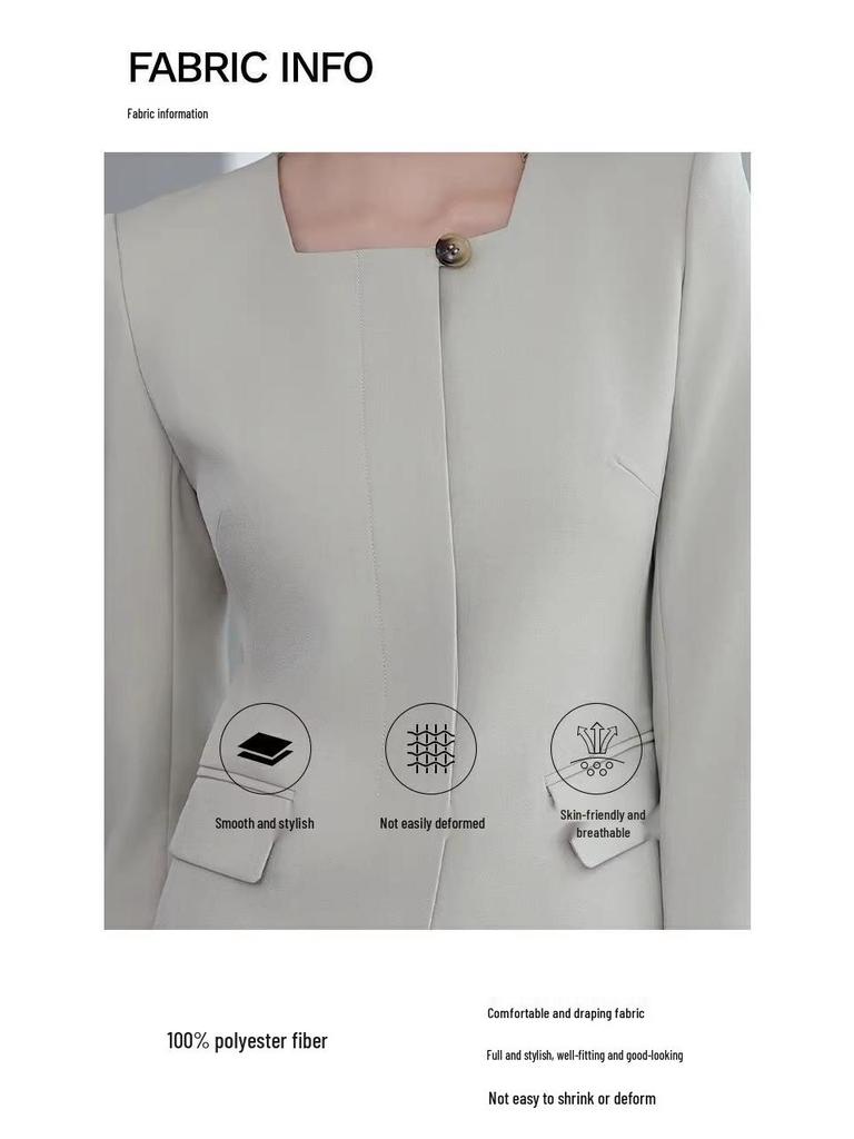 Autumn Apricot Suit Set: Socialite Chic, National Style for Professional Commuting and Formal Workwear