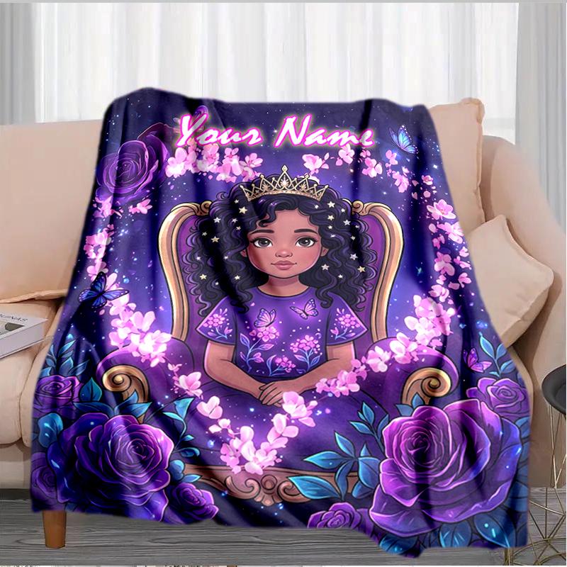 1PC Custom Name Garden Fantasy" blanket versatile,all-season throw suitable for the living room,bedroom,camping,travel,and gift