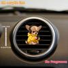 2D Flat Yellow Dog Car Vent Clip Decorative Diffuser (fragrance Not Included), Car Interior Decoration, Aromatherapy Clip, Ideal for Holiday Gifts