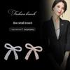Elegant Zirconia Bow Brooch, Stylish Women's Pin for Suit Lapels or Shirts