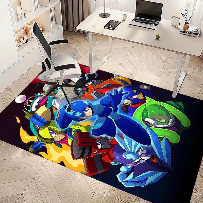 Cartoon Rockman Game Megaman2 Printed Absorbent Washable Carpet, Non-Slip Bathroom Mats, Kitchen Rugs, Yoga Mat,Living Room Entrance, Camping Picnic R