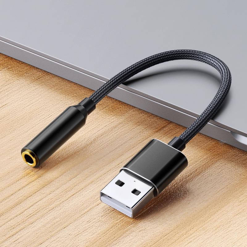 

Аудиоадаптер USB - 3,5 мм без драйверов для гарнитуры и микрофона 0.2m чёрный