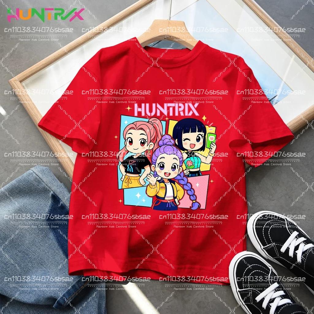 Children's Clothing KPop Demon Hunters Fashion Casual Tops O-Neck Short Sleeve Girls Boys K-Pop Demon Hunters Fans Gift T-shirt