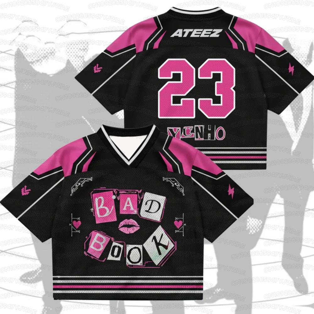 Summer Men's Women's Short Sleeve Jersey Kpop Fans Gift Golden Hour Part 5 ATEEZ Album T-shirt Tops Jsersey