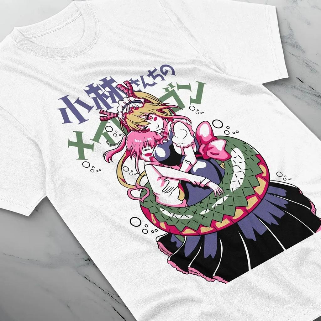 Miss Kobayashi's Dragon Maid Tohru & Kobayashi Anime Print T-Shirt | Unisex Cotton Casual Short Sleeve Streetwear Top
