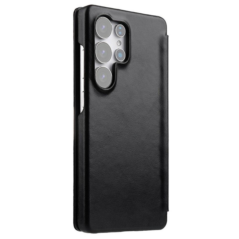 MELKCO For Samsung Galaxy S25 Ultra Case Card Slots Genuine Cow Leather Flip Phone Cover