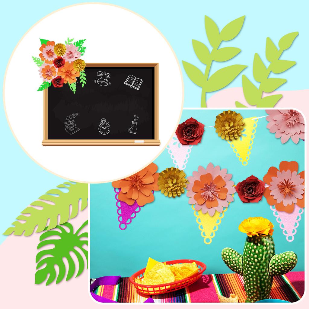 Kids' DIY Paper Flower Kit - Colorful Craft Materials For Birthday Decorations & Wall Art