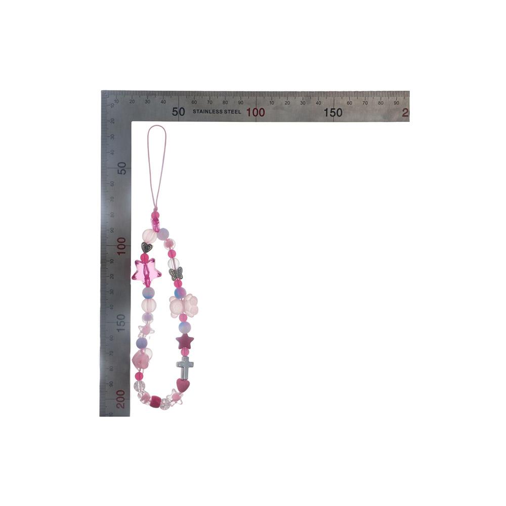 Lovely Sweet Cool Y2k Phone Lanyard Pink Pearl Heart Star Cellphone Strap Bear Buttfly Style Cool Girl Phone Chain Female