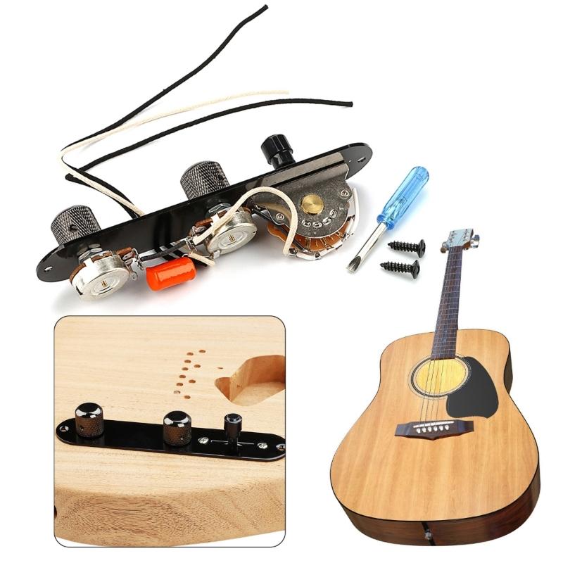 Prewired Guitar Switch Control Plate 3 Way Wired Loaded Control Plate with Switch Knob for Electric Guitar Playing Part