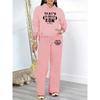 Gentle Style Complete Set of Hoodies and Sweatpants Printed Simple Basic Style Loose Fit Women's Autumn and Winter Set