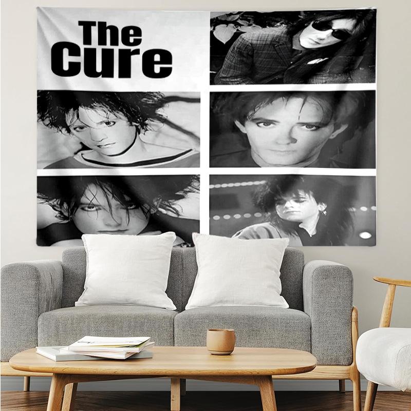 1PC The Cure Band Portraits Tapestry Accessories Playroom Tapestry, for Bedroom,Livingroom, Dormitory Room Wall Decor Fan Birthday Gifts