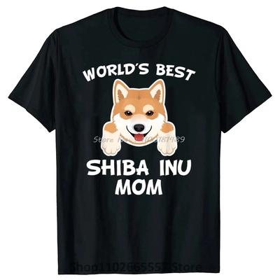 World's Best Shiba Inu Mom Dog Owner T Shirts Summer Graphic  Streetwear Short Sleeve Birthday Gifts T-shirt Mens Clothing