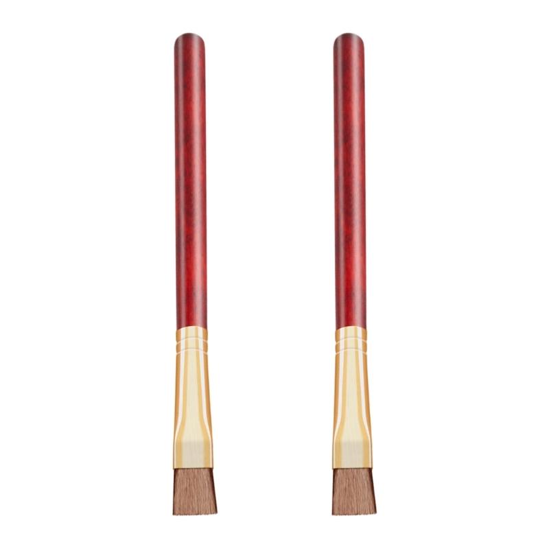 2Pcs Watch Maintenance Brushes Professional Grades Wood Handle 3 Bristle Types For Delicate Mechanisms