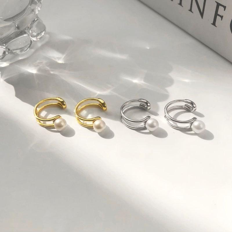 Pearl French Retro Ear Piercing Without Gospel Ear Bone Clip Temperament Simple Design Earrings